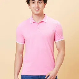 Being Human Pink Regular Fit Polo T-Shirt image 1