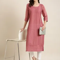 showoffff SHOWOFF Mauve Cotton Embellished Kurta image 4