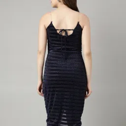 showoffff SHOWOFF Navy Self Design Bodycon Dress image 4