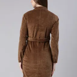 showoffff SHOWOFF Khaki Regular Fit A Line Dress image 4