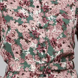 showoffff SHOWOFF Multicolor Floral Print Shirt Dress image 4