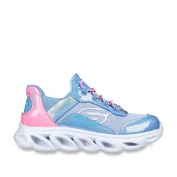 Skechers Girls FLEX GLIDE Blue Pink Casual Slip On Shoe image 1