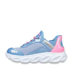 Skechers Girls FLEX GLIDE Blue Pink Casual Slip On Shoe image 3