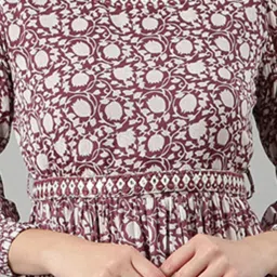 showoffff SHOWOFF Mauve Floral Print Midi Dress image 4