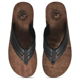 Woodland Men's Black Flip Flops image 4