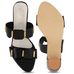 Shoetopia Women's Black Casual Sandals image 4