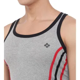 Dollar Bigboss Assorted Color Cotton Regular Fit Striped Gym Vests (Pack Of 3) image 5