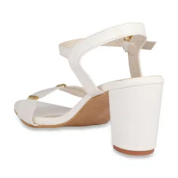 Shoetopia Women's White Ankle Strap Sandals image 4