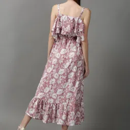 showoffff SHOWOFF Mauve Printed A-Line Dress image 4