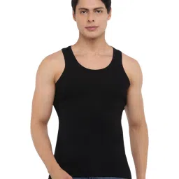Dollar Bigboss Black Cotton Regular Fit Derby Vests (Pack Of 5) image 2