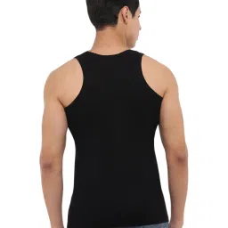 Dollar Bigboss Black Cotton Regular Fit Derby Vests (Pack Of 5) image 3