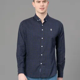 Red Tape Dark Blue Regular Fit Check Shirt image 1