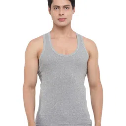 Dollar Bigboss Grey Cotton Regular Fit Derby Vests (Pack Of 4) image 2