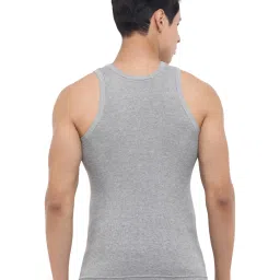 Dollar Bigboss Grey Cotton Regular Fit Derby Vests (Pack Of 4) image 3