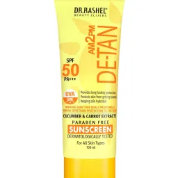Dr.Rashel De-Tan Sunscreen SPF 50 PA+++ with Cucumber & Carrot Extract - 100 ml image 1
