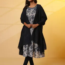 Aurelia Navy Striped Dupatta image 1