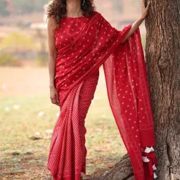 Chidiyaa Dil Deewana Handblock Printed Cotton Saree image 1