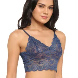 N-Gal Maroon & NavyBlue Lace Work Bralette Bras - Pack Of 2 image 4
