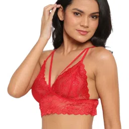 N-Gal Black & Red Lace Work Bralette Bras - Pack Of 2 image 4