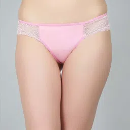 N-Gal Red & Pink Lace Work Bikini Panties - Pack Of 2 image 4