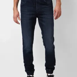 Spykar Blue Cotton Regular Fit Jeans image 1