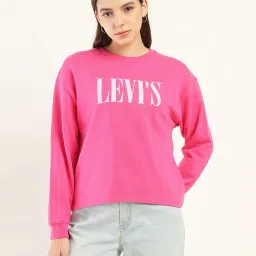 Levi's Pink Regular fit Logo Printed Sweatshirt image 1