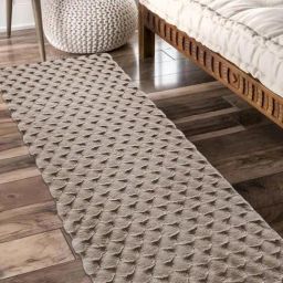 OBSESSIONS Dark Beige Anti-Skid Solid Bedside Runner - Small (150 cm x 80 cm)-picture-26