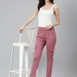 showoffff SHOWOFF Mauve Cotton Regular Fit Mid Rise Jeans image 4
