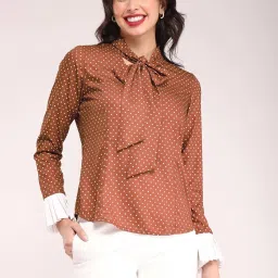 Fablestreet Brown Polka Dots Top image 1
