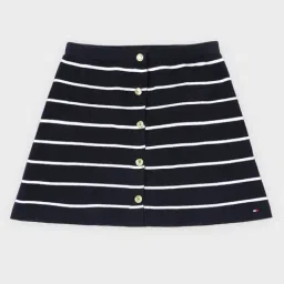TOMMY HILFIGER Girls Navy Blue Striped Regular Fit Skirt-image-96