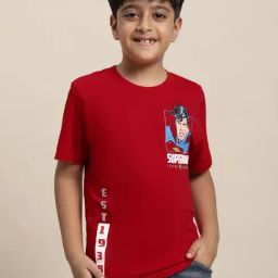 Kidsville Red Superman Print T-Shirt-picture-27