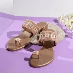 Inc.5 Women's Rose Gold Toe Ring Sandals image 1