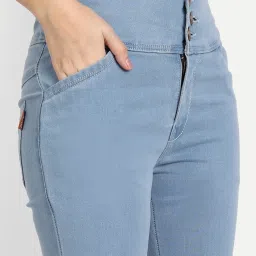 Angelfab Sky Blue Cotton Skinny Fit High Rise Jeans image 4