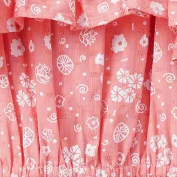 Ed-a-Mamma Kids Pink Cotton Printed Dress image 3