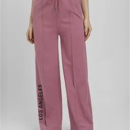 Forever 21 Pink Graphic Print Mid Rise Pants image 1