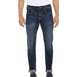 EVERBLUE Blue Tapered slim Fit Midrise Stretchable Jeans image 1