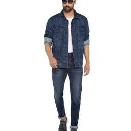 EVERBLUE Blue Tapered slim Fit Midrise Stretchable Jeans image 4