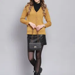 Monte Carlo Yellow Textured Sweaters image 4