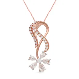 malabar gold and diamonds Malabar Gold & Diamonds BIS Hallmark (750) 18k Rose Gold Pendant For Women image 1