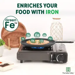 The Indus Valley Black Cast Iron Cookware Set of 4 (Tawa, Skillet, Kadai, TadkaPan) image 4