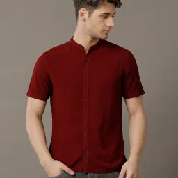 Identiti Maroon Slim Fit Shirt image 1