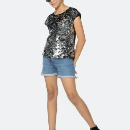 Peter England Kids Black Embellished Top image 4