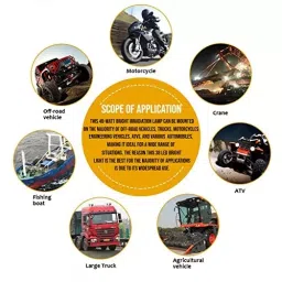 Allextreme EX38L02 38 LED Car Irradiation Lamp Yellow & White IP67 High-Intensity Dual Beam Power Work Light Compatible with Cars Trucks SUV Dust Shock Resistant (Pack of 2) image 5