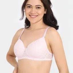 Rosaline by Zivame Pink Solid Bra image 1