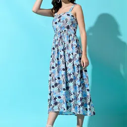 SMERA MART Floral Print A-Line Maxi Dress image 4