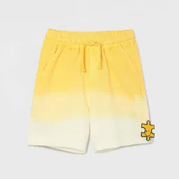 Fame Forever by Lifestyle Kids Yellow & White Cotton Printed Shorts image 1