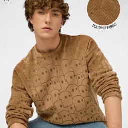 The Souled Store Brown Print Sweatshirt image 1