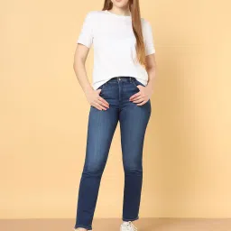 Wrangler Blue Slim Fit High Rise Jeans image 4