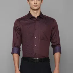 Louis Philippe Gods & Kings Maroon Cotton Regular Fit Printed Shirt-picture-11