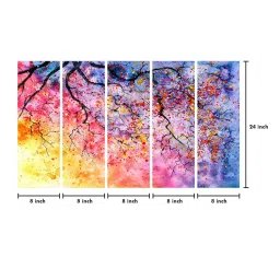 999Store Printed Multicolor MDF 5 Panels Wall Art image 4